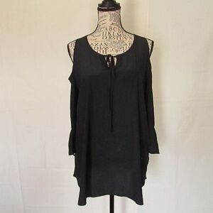 Lola & Sophie Black Cold Shoulder Dress/ Blouse